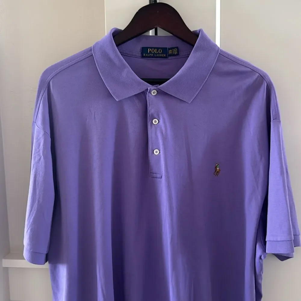 Polo by Ralph Lauren Classic Purple Polo Shirt Men’s Size 2XB 100% Cotton Casual